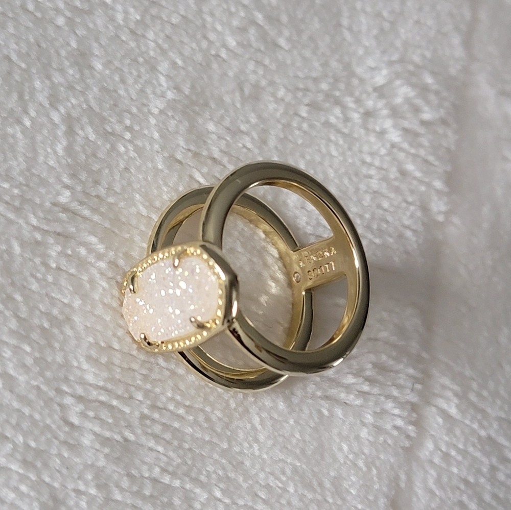 EUC! KS Elyse Gold Drusy Ring - Picture 2 of 7